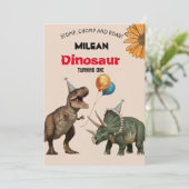恐竜の誕生日パーティーへようこそ 招待状 (スタンド正面)