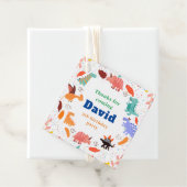 恐竜の誕生日パーティーをテーマにしたメッセージカード フェイバータグ (インサイチュ)