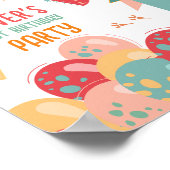 恐竜の誕生日パーティーウェルカムサインDINO1 ポスター (角)