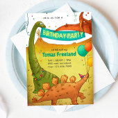 恐竜の誕生日パーティーキッズボーイ 招待状