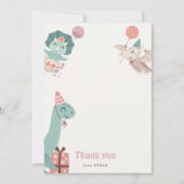 恐竜の誕生日パーティーサンキューカード サンキューカード (正面)