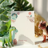 恐竜の誕生日パーティーサンキューカード サンキューカード