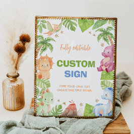 恐竜の誕生日パーティーテーブルの看板 ポスター