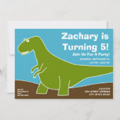 恐竜の誕生日パーティーテーマ 招待状 (正面)
