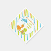 恐竜の誕生日パーティーディノナプキンパーソナライズされた スタンダードカクテルナプキン (角)