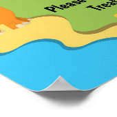 恐竜の誕生日パーティートルサイン ポスター (角)