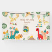 恐竜の誕生日パーティーバナーのカスタム 横断幕 (横)