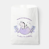 恐竜の誕生日パーティーピンクパープルありがとう フェイバーバッグ (正面)