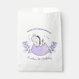 恐竜の誕生日パーティーピンクパープルありがとう フェイバーバッグ