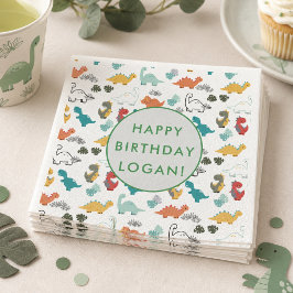 恐竜の誕生日パーティーフォト スタンダードカクテルナプキン