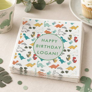 恐竜の誕生日パーティーフォト スタンダードカクテルナプキン