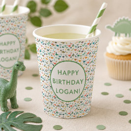 恐竜の誕生日パーティーフォト 紙コップ