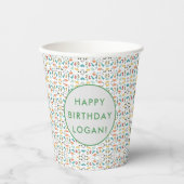 恐竜の誕生日パーティーフォト 紙コップ (正面)