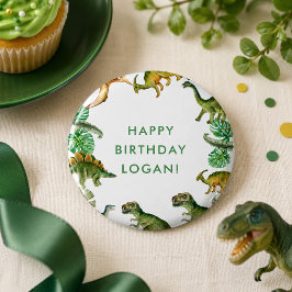 恐竜の誕生日パーティーフォト 缶バッジ