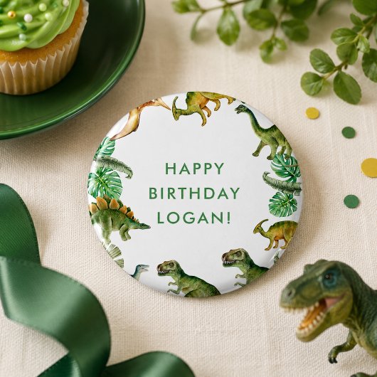 恐竜の誕生日パーティーフォト 缶バッジ