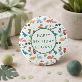 恐竜の誕生日パーティーフォト 缶バッジ