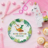恐竜の誕生日パーティープレート ペーパープレート (パーティー)