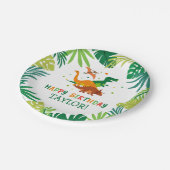 恐竜の誕生日パーティープレート ペーパープレート (アングル)