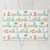 恐竜の誕生日パーティーベビーシャワー紙ランチョンマット ペーパーパッド (正面)