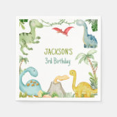 恐竜の誕生日パーティーペーパーナプキン スタンダードカクテルナプキン (正面)