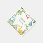 恐竜の誕生日パーティーペーパーナプキン スタンダードカクテルナプキン (角)