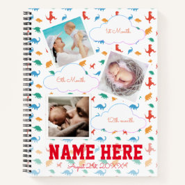 恐竜の誕生日パーティーマイルストーンゲストブック ノートブック