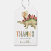 恐竜の誕生日パーティーメッセージカード ギフトタグ (正面)