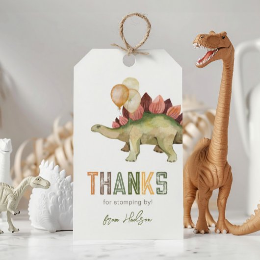 恐竜の誕生日パーティーメッセージカード ギフトタグ
