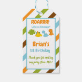 恐竜の誕生日パーティーメッセージカード ギフトタグ (正面)