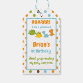 恐竜の誕生日パーティーメッセージカード ギフトタグ (裏面)