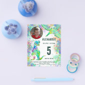 恐竜の誕生日パーティーモダン予算 チラシ (シングル)