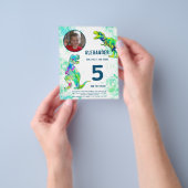 恐竜の誕生日パーティー写真の予算 チラシ (手)