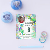 恐竜の誕生日パーティー写真の予算 チラシ (シングル)