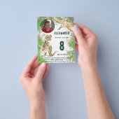 恐竜の誕生日パーティー写真バジェットモダン機 チラシ (手)