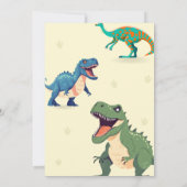 恐竜の誕生日パーティー垂直招待状 招待状 (裏面)