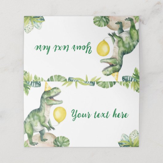 恐竜の誕生日パーティー座席表 プレイスカード (外部開封)