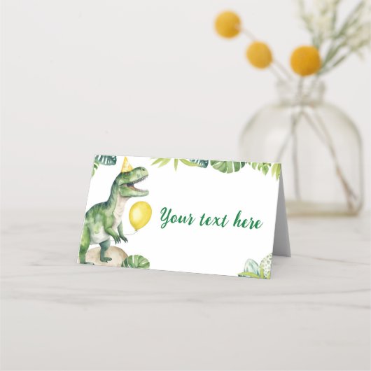恐竜の誕生日パーティー座席表 プレイスカード (正面)