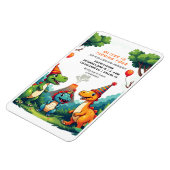 恐竜の誕生日パーティー招待フレキシブルマグネット マグネット (左側)