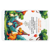 恐竜の誕生日パーティー招待フレキシブルマグネット マグネット (横)