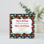 恐竜の誕生日パーティー招待状（オーダーメイド） 招待状 (スタンド正面)