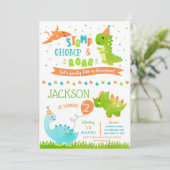 恐竜の誕生日パーティー招待状 招待状 (スタンド正面)