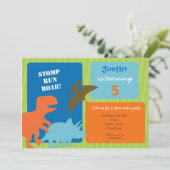 恐竜の誕生日パーティー招待状 招待状 (スタンド正面)