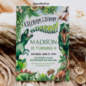 恐竜の誕生日パーティー招待状 男の子 サファリ ディノ 招待状