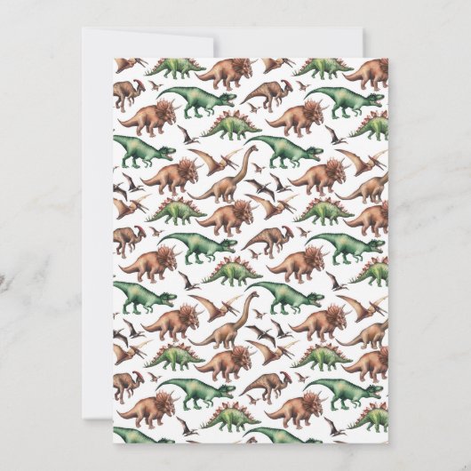 恐竜の誕生日パーティー招待状 男の子 サファリ ディノ 招待状 (裏面)