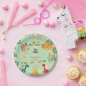 恐竜の誕生日パーティー紙プレート-カスタム写真 ペーパープレート (パーティー)