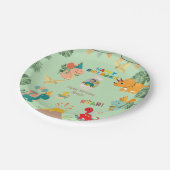 恐竜の誕生日パーティー紙プレート-カスタム写真 ペーパープレート (アングル)