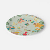 恐竜の誕生日パーティー紙プレート-カスタム写真 ペーパープレート (アングル)