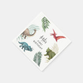 恐竜の誕生日パーティー紙プレート スタンダードカクテルナプキン (角)