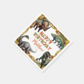 恐竜の誕生日パーティー紙 スタンダードカクテルナプキン (角)