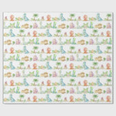 恐竜の誕生日パーティー赤ちゃんシャワー水色 ラッピングペーパー (フラット)